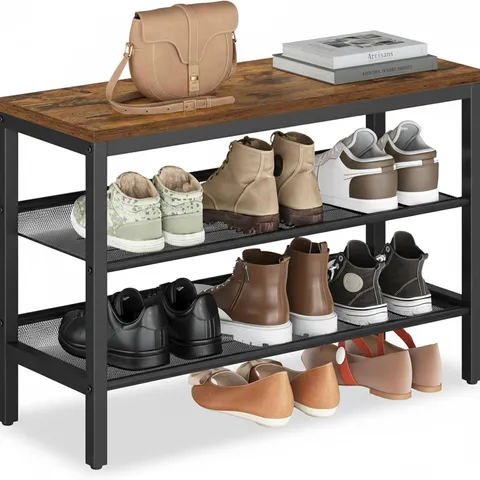 BOXED VASAGLE 3-TIER SHOE RACK - BROWN/BLACK