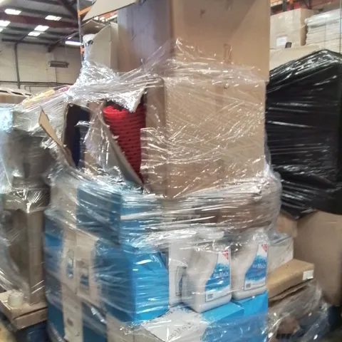 PALLET OF ASSORTED HOUSEHOLD GOODS AND PRODUCTS TO INCLUDE;VACUUM CLEANER,EZI MELT,TRAINING CONES,BLANKET,POOL