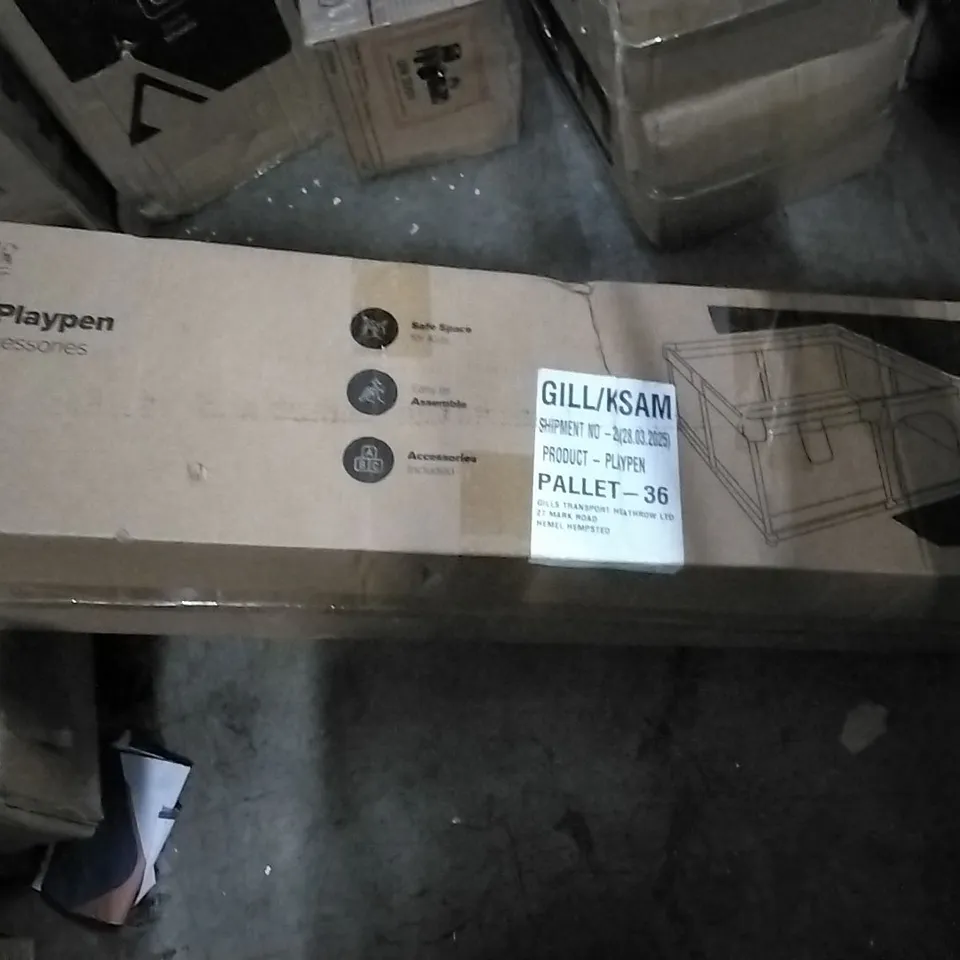 BOXED SOFT PLAYPEN WITH ACCESSORIES GREY