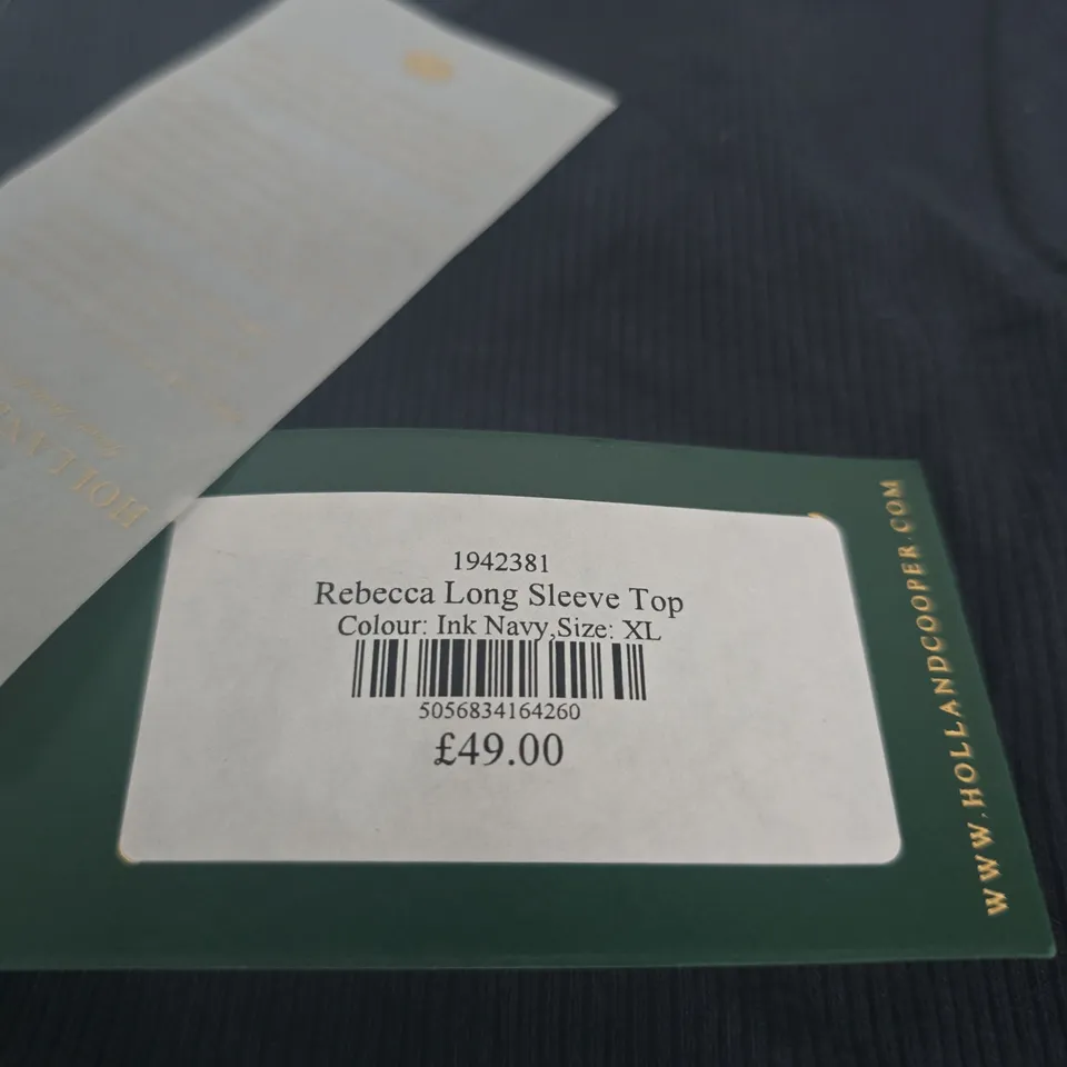 HOLLAND COOPER REBECCA LONG SLEEVE TOP – INK NAVY – UK SIZE XL