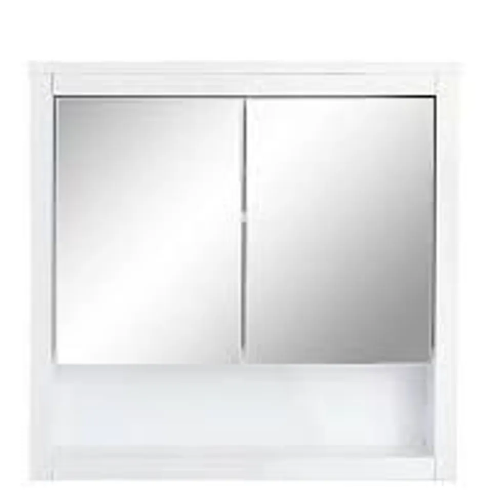 BRAMFORD MIRRORED BATHROOM WALL CABINET - WHITE GLOSS 