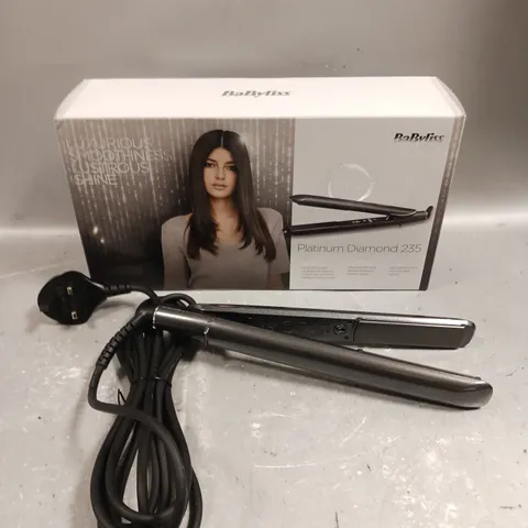 BOXED BABYLISS PLATINUM DIAMOND 235 HAIR STRAIGHTENERS