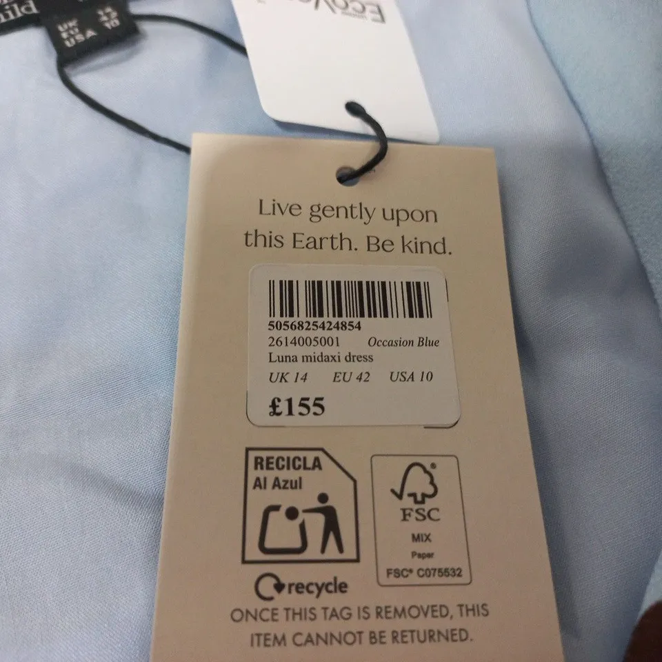 NOBODYS CHILD LUMA MIDAXI DRESS IN BLUE - UK 14