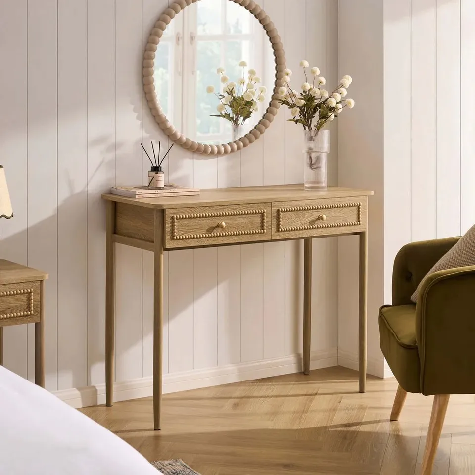 BOXED DUSK POSY BOBBIN DRESSING TABLE - LIGHT WOOD (1 BOX)