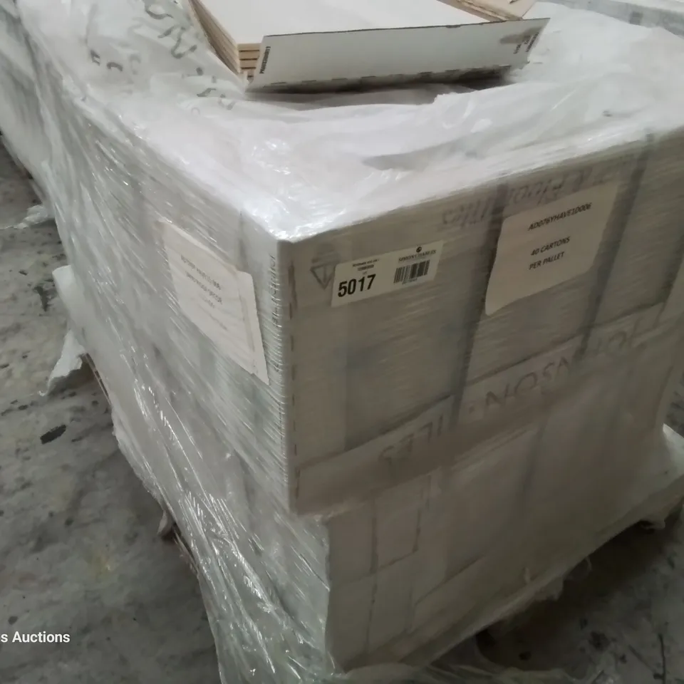 PALLET OF 40 × 5 BRAND NEW JOHNSONS HAVEN SAND DECOR TILES EACH 597 × 297 × 10mm