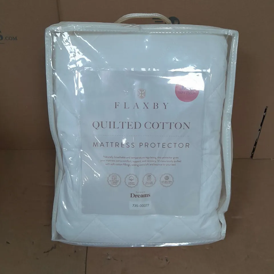 FLAXBY QUILTED COTTON MATTRESS PROTECTOR - KING 