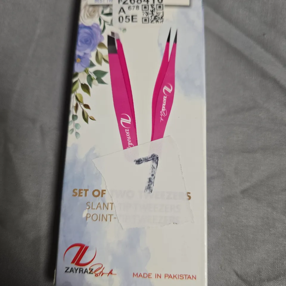 APPROXIMATELY 16 ZAYRAZ STYLE SET OF 2 TWEEZERS – SLANT TIP, NEON PINK 