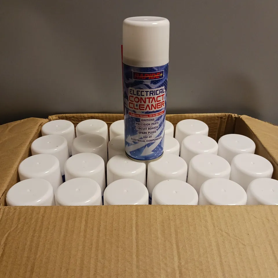 LOT OF 24 RAPIDE ELECTRICAL CONTACT CLEANER SPRAY 200ML PER CAN