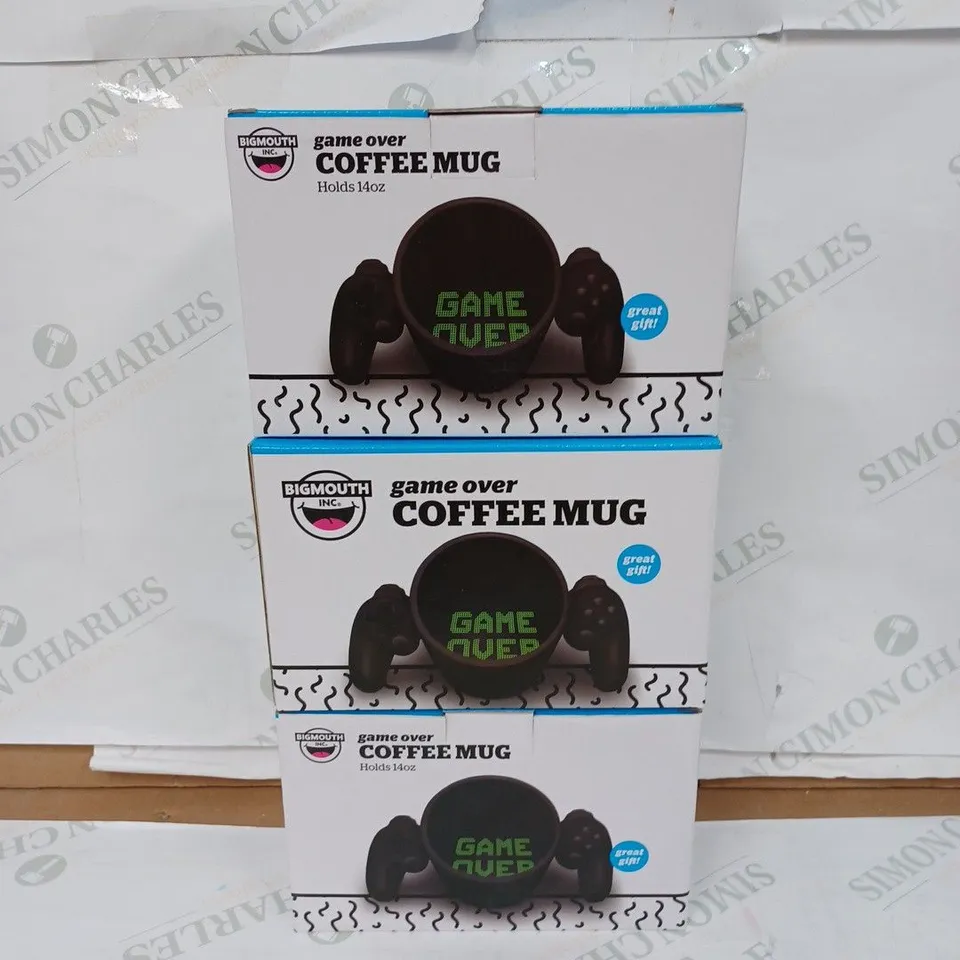 LOT TO CONTAIN 3 X ASSORTED GAME OVER COFFEE MUGS 