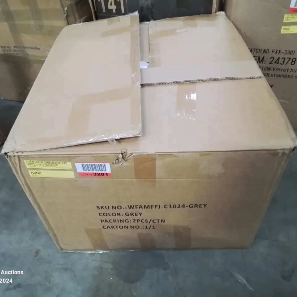 BOXED SEXTON UPHOLSTERED DINING CHAIRS IN GREY (SET OF 2, 1 BOX)