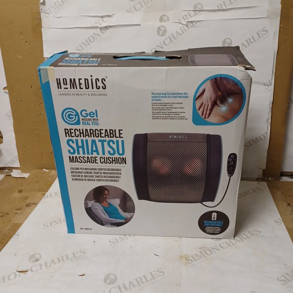 BOXED HOMEDICS RECHARGABLE SHIATSU MASSAGE CUSHION