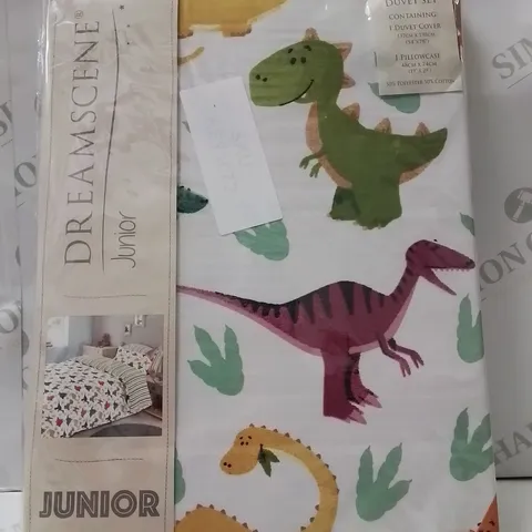 BRAND NEW DREAMSCENE JUNIOR SINGLE DUVET COVER SET -DINOSAUR DESIGN-