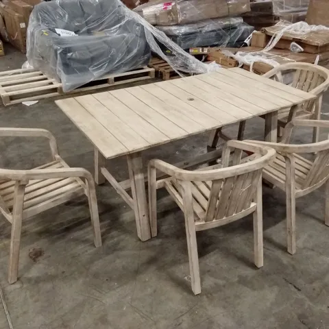 KEOSAUQUA 160cm ACACIA WOOD PATIO DINING SET