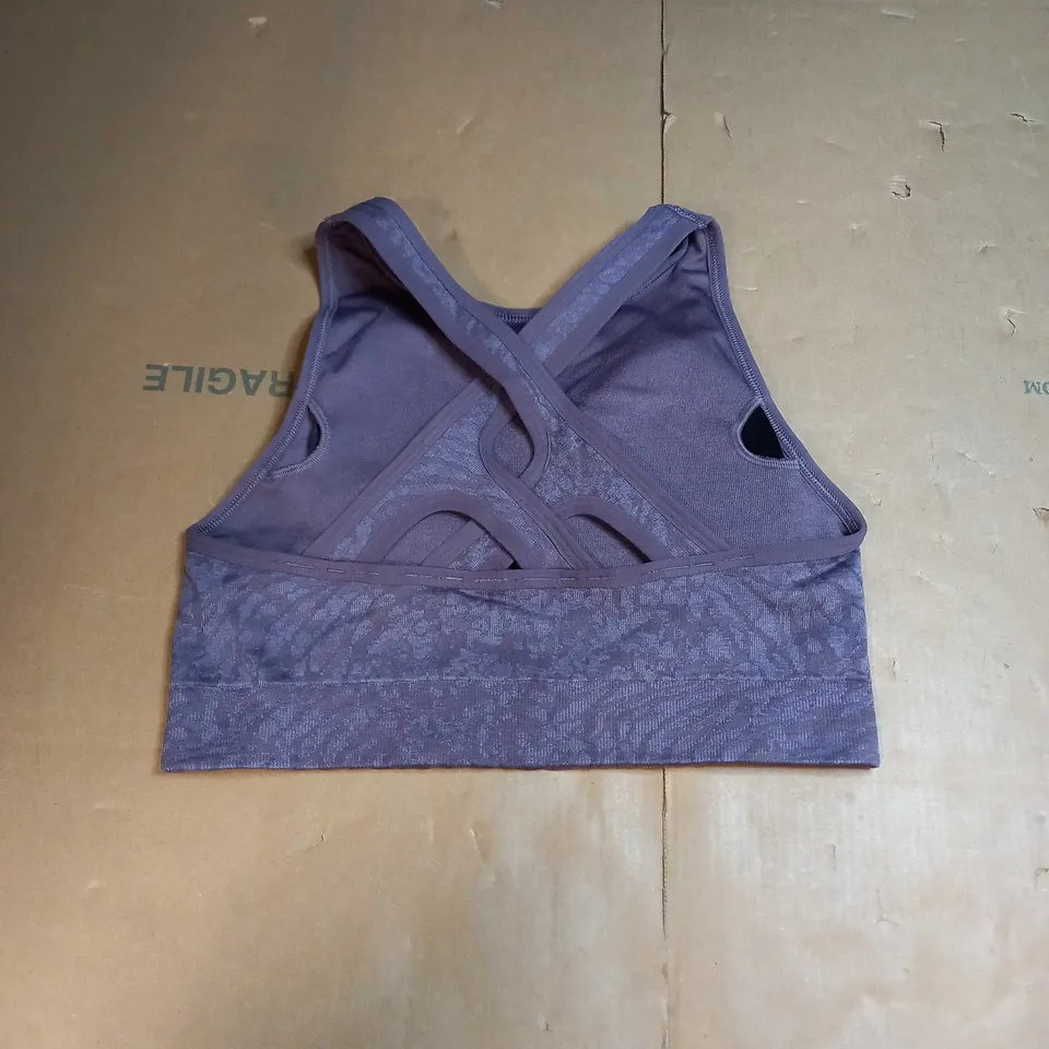 GYMSHARK PURPLE WOMANS SPORTS BRA - SIZE UK MEDIUM