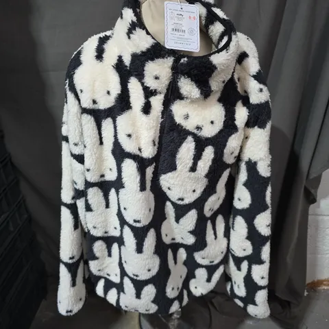 MIFFY X SKINNYDIP LONGLINE FLEECE IN BLACK & WHITE - MEDIUM