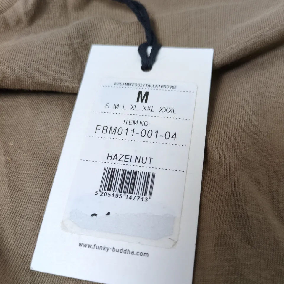 FUNKY BUDDHA T‑SHIRT – HAZELNUT BROWN, UK M