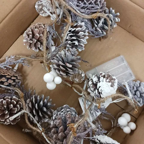 WHITE WASH CONES PRE-LIT DECORATION