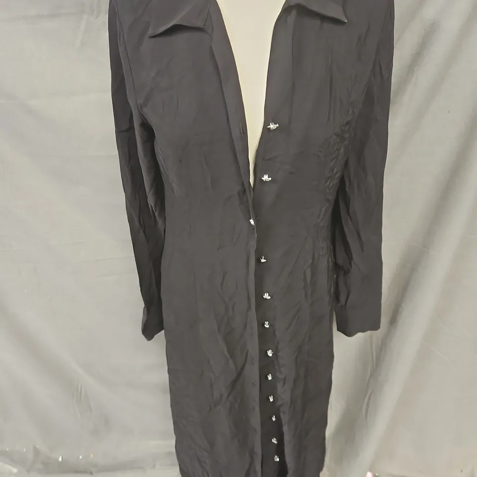 WHISTLES ELENA SHIRT DRESS IN BLACK SIZE 10