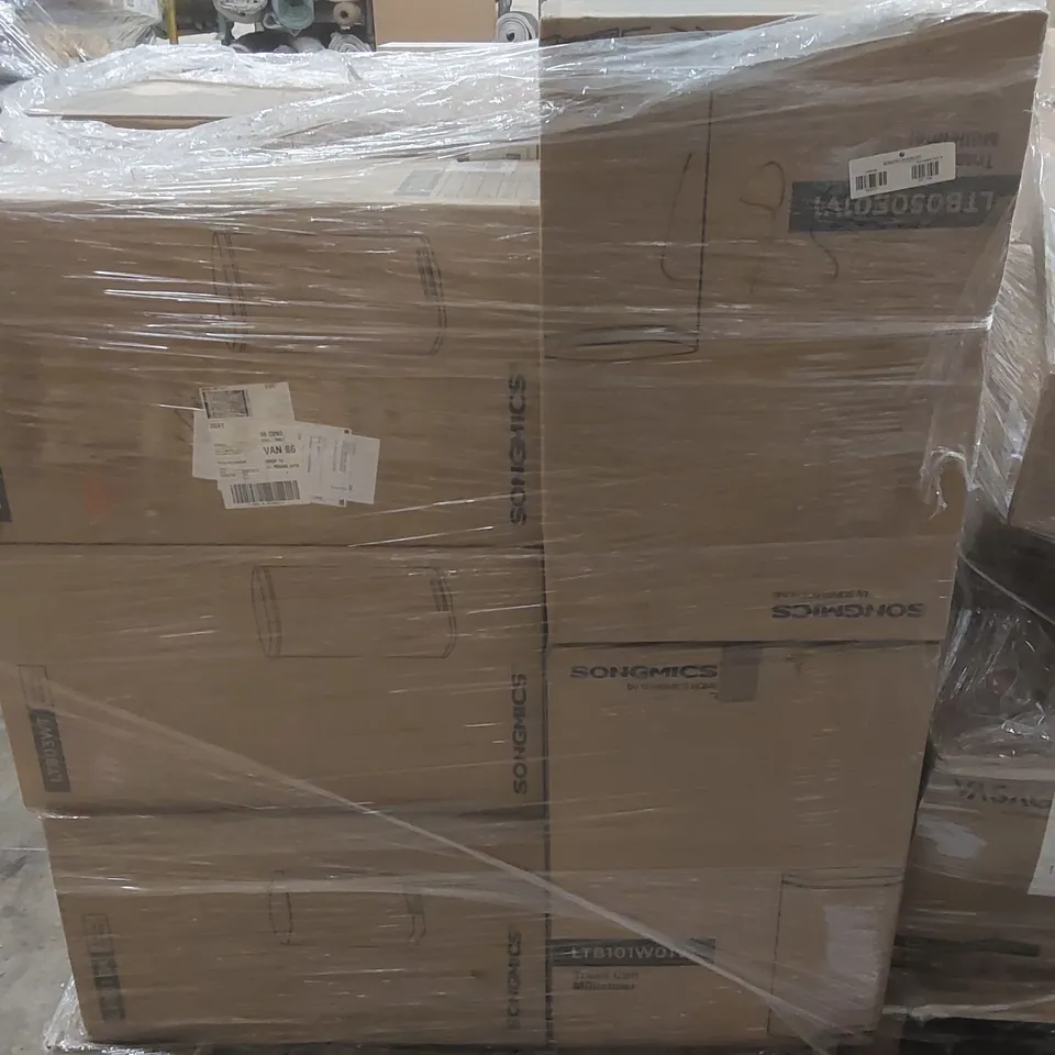 PALLET CONTAINING A LARGE QUANTITY OF BOXED RUBBISH BINS