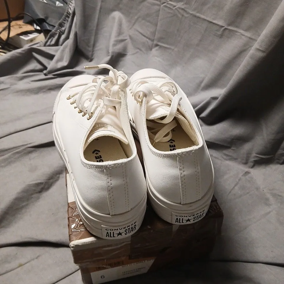 CONVERSE ALL STAR WHITE LOW-TOP SNEAKERS UK SIZE 8 