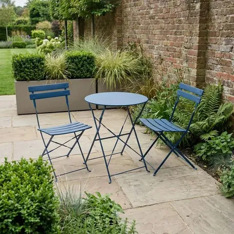 BOXED GARDEN METAL BISTRO SET - BLUE (1 BOX)
