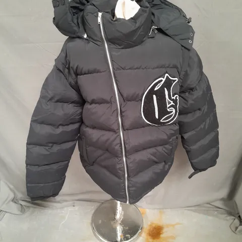 CORVIDAE HOODED PUFFER JACKET IN BLACK SIZE M