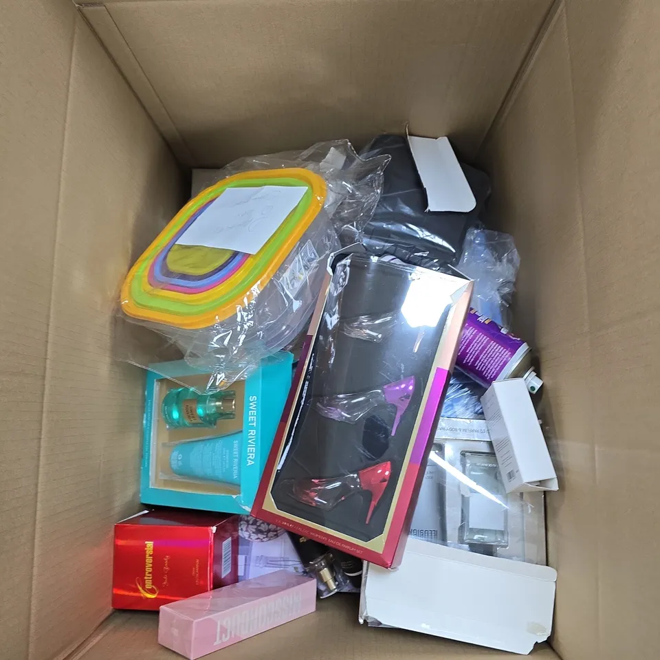 LARGE QUANTITY OF ASSORTED ITEMS TO INCLUDE PURPLE POWER SURFACE CLEANER, NANO WINDOW CLEANER, JADE GOODY PERFUME, ETC - COLLECTION ONLY