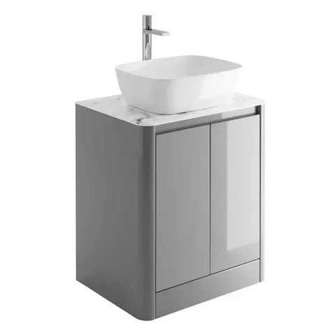 BOXED DALESSIO 65CM WHITE MARBLE SLIM TOP 