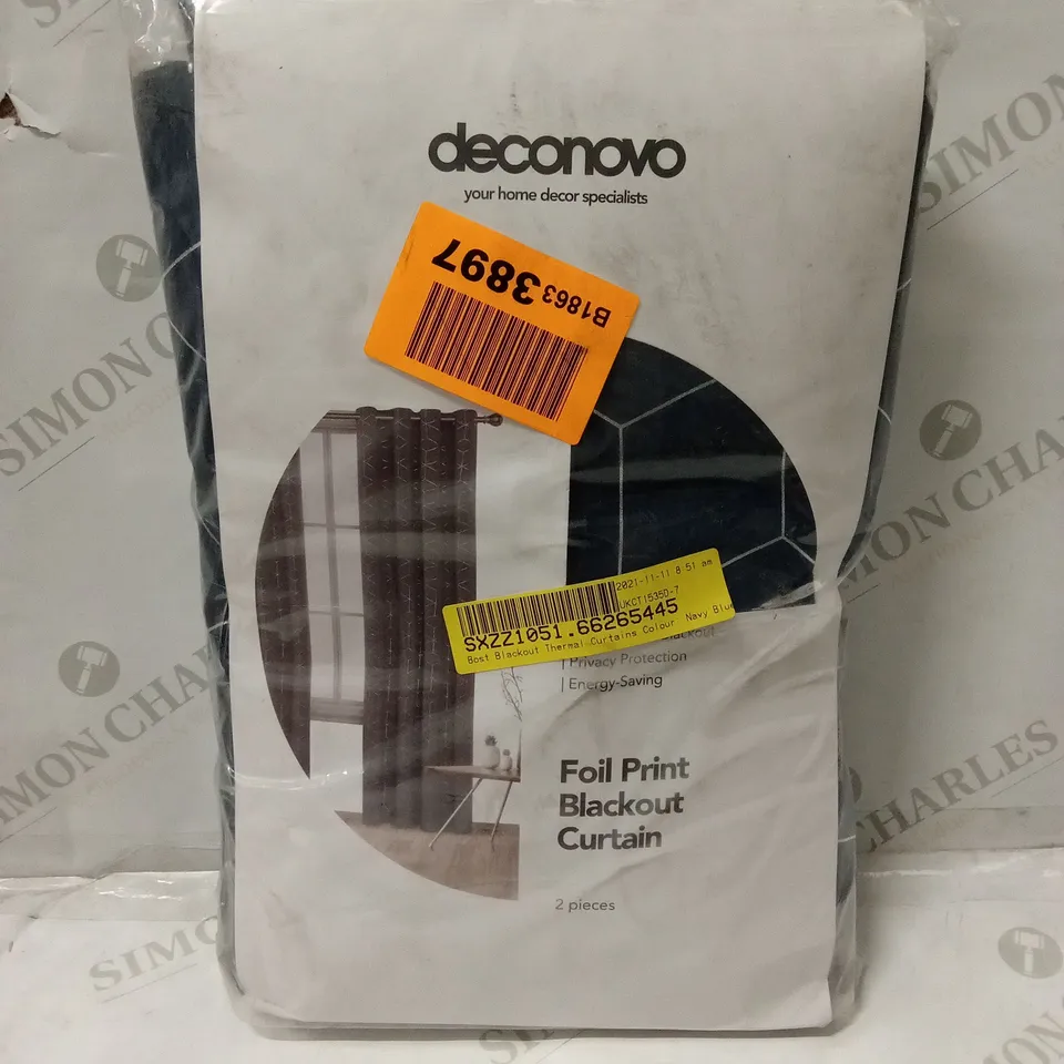 BAGGED BOST BLACKOUT THERMAL CURTAINS - NAVY BLUE // SIZE: 168 x 138cm