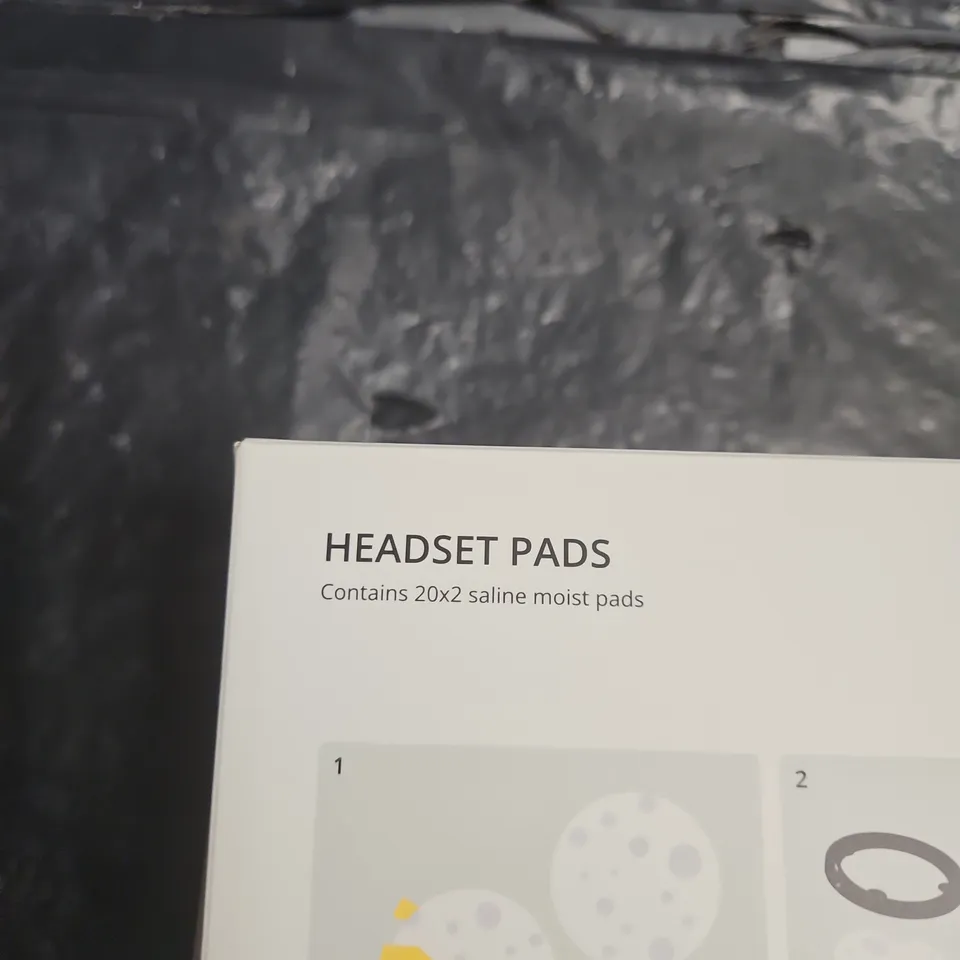 FLOW HEADSET PADS – REPLACEMENT PACK FOR FLOW HEADSET FL-100, CONTAINS 20X2 SALINE MOIST PADS