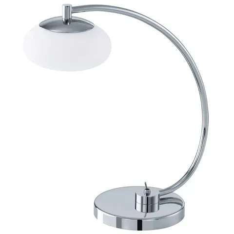 BOXED EGLO ALEANDRO 32CM DESK LAMP, CHROME/WHITE
