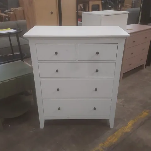 DESIGNER LYNTON 5 DRAWER CHEST - WHITE