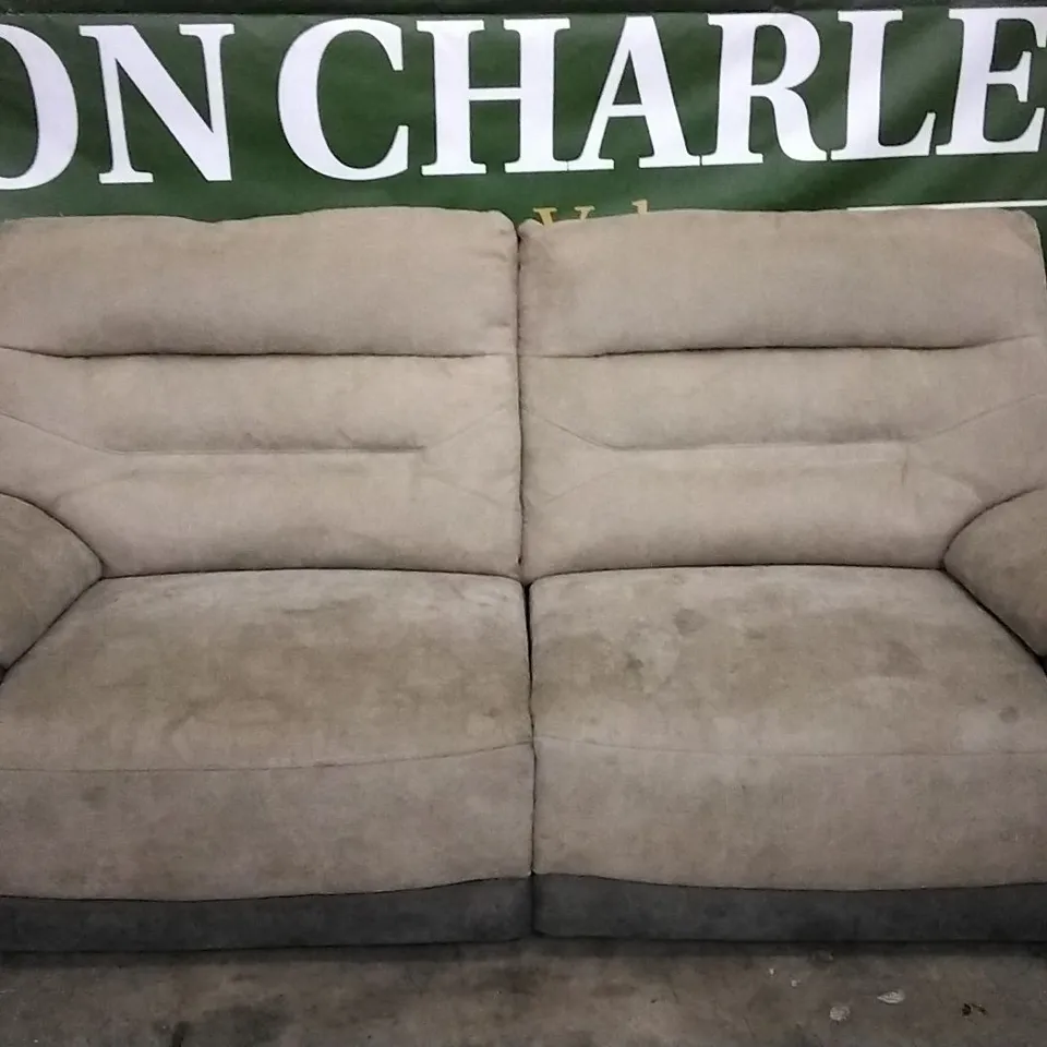 QUALITY DESIGNER MINK SUEDE 3 SEATER MANUAL RECLINER SOFA