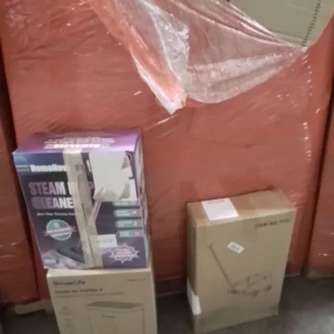 PALLET OF ASSORTED HOUSEHOLD GOODS AND PRODUCTS TO INCLUDE;AIR PURIFIER,STEAM CLEANER,PET CARRIER 