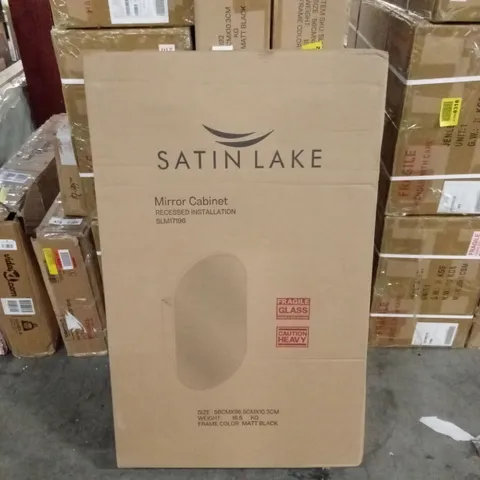 BRAND NEW BOXED SATIN LAKE MIRROR CABINET - MATT BLACK (1 BOX)