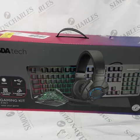 BOXED 4 IN 1 GAMING KIT - KEYBOARD, MOUSE, HEADSET AND MOUSEMAT