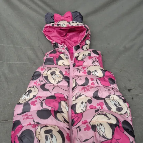 MINNIE MOUSE PINK CHILDREN'S PADDED VEST WITH HOOD - SIZE UNSPECIFIED