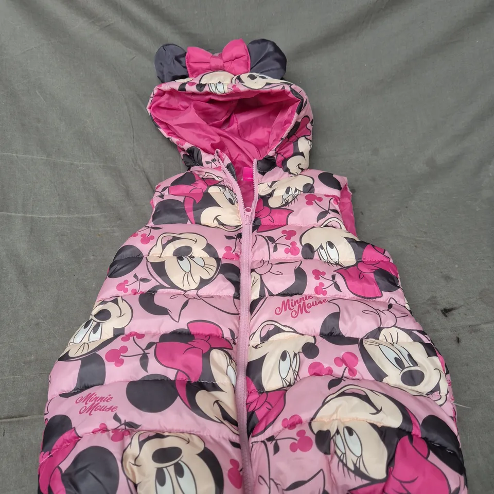 MINNIE MOUSE PINK CHILDREN'S PADDED VEST WITH HOOD - SIZE UNSPECIFIED