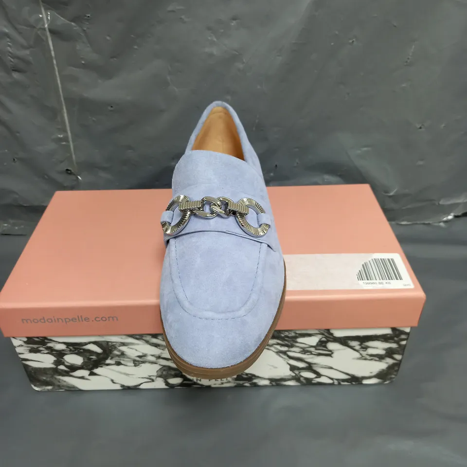 MODA IN PELLE FIFI SUEDE LOAFERS BLUE SIZE 6