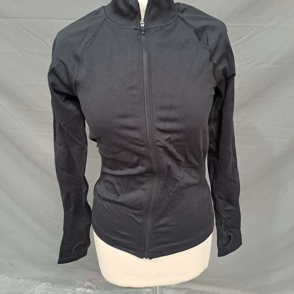 GYMSHARK SWEAT SEAMLESS ZIP UP JACKET IN BLACK SIZE M