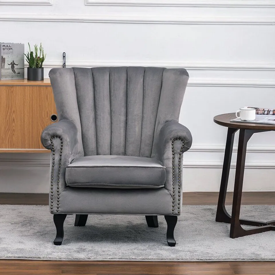 CADSDEN WINGBACK CHAIR - GREY