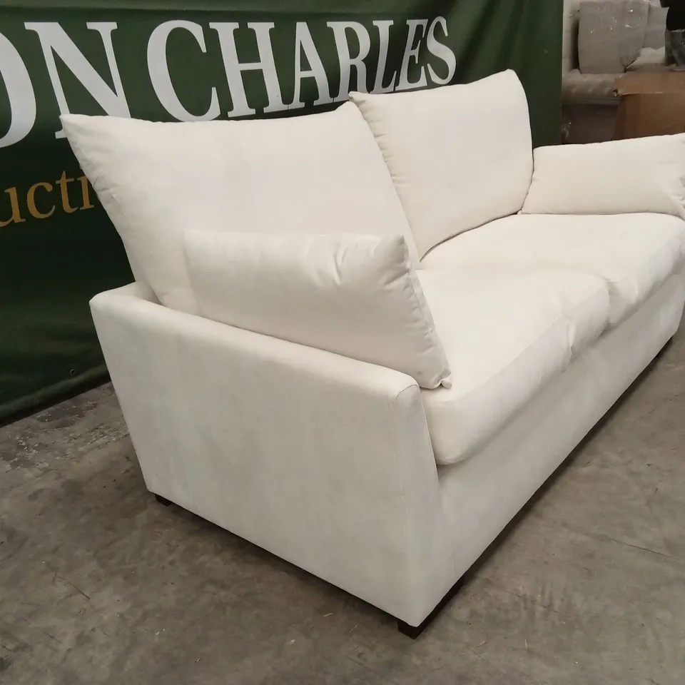 LANGDON 3 SEATER SOFA, CREAM HOUSE PLUSH FABRIC