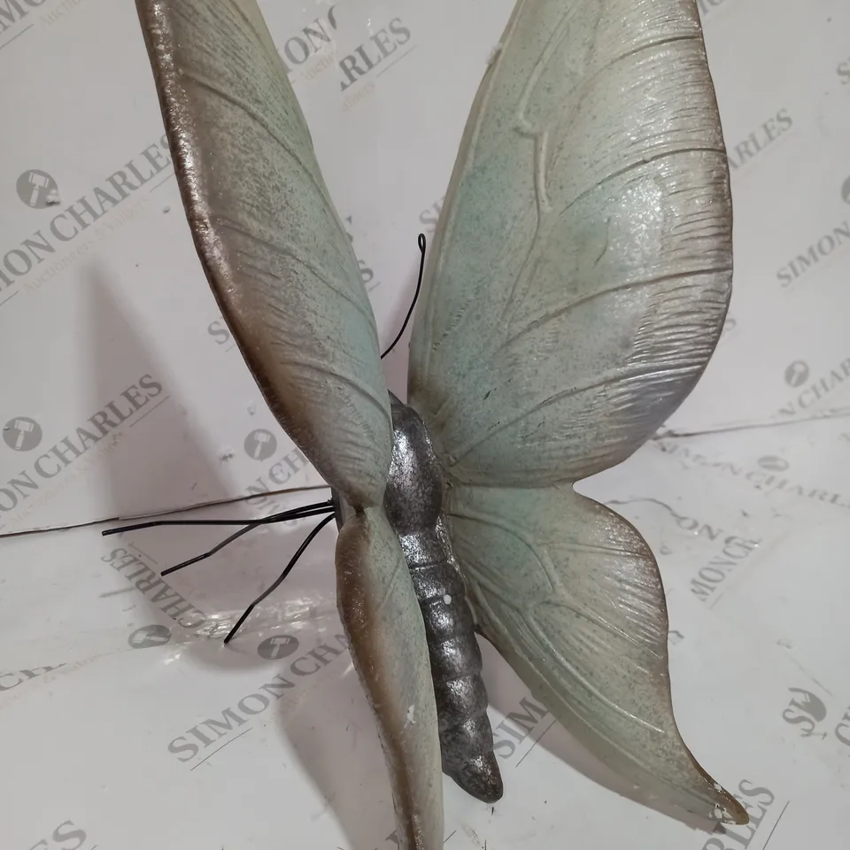 HOME2GARDEN LARGE GARDEN BUTTERFLY DECOR SOFT METALLIC 