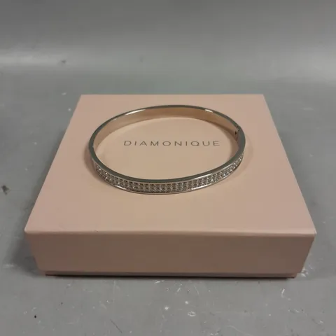 STEEL BY DIAMONIQUE TWO ROW BANGLE 