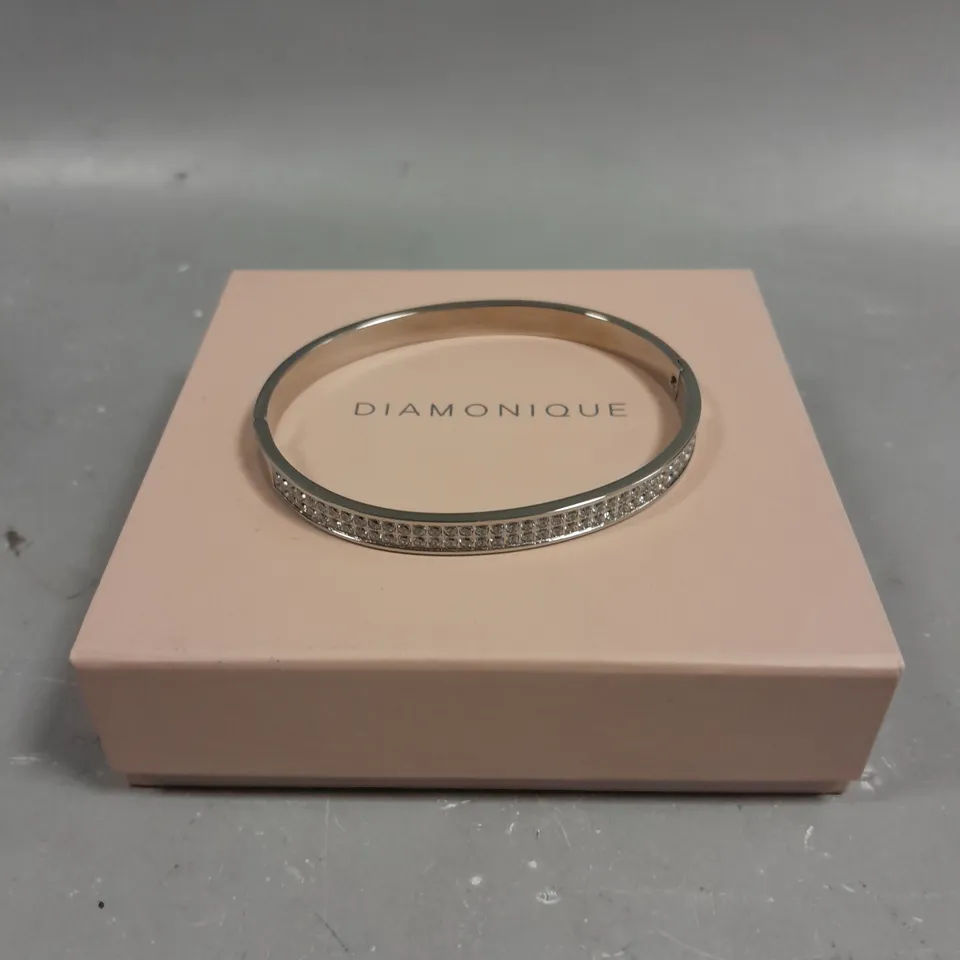 STEEL BY DIAMONIQUE TWO ROW BANGLE 