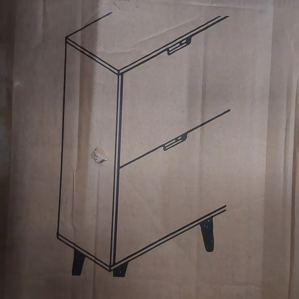 BOXED 12 PAIR SOLID WOOD SHOE STORAGE CABINET (1 BOX)