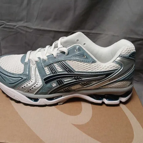 ASICS GEL-KAYANO 14 WHITE/FJORD GREY – UK 6.5 (US 7.5) – MEN'S