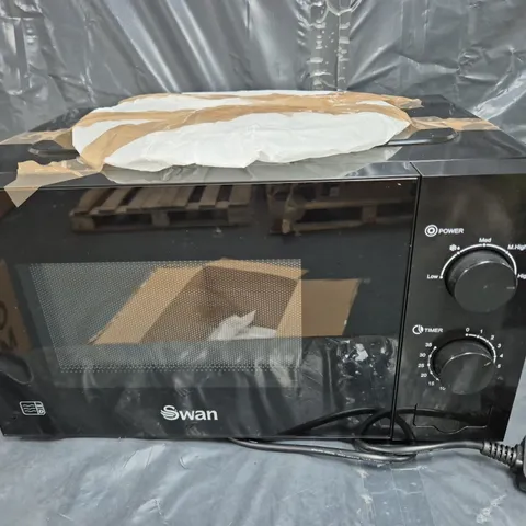 SWAN 20L 700W MANUAL MICROWAVE - BLACK - COLLECTION ONLY 