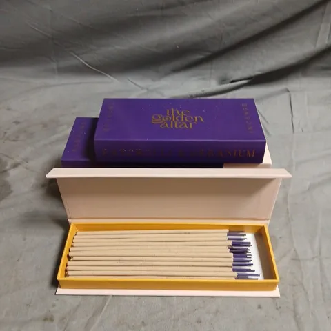 LOT OF 4 BOXES OF THE GOLDEN ALTAR PATCHOULI AND GERANIUM INCENSE STICKS
