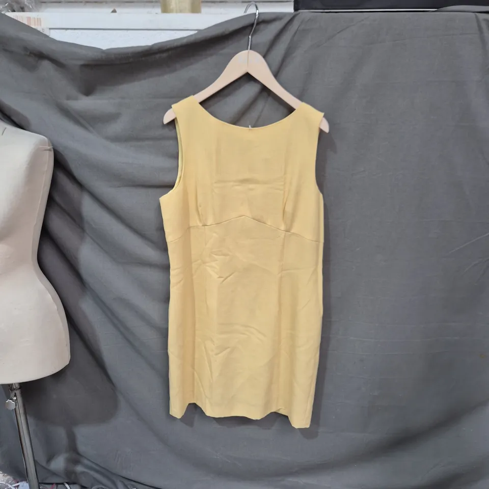 WOMEN’S SLEEVELESS PALE YELLOW DRESS, SIZE UK 16 